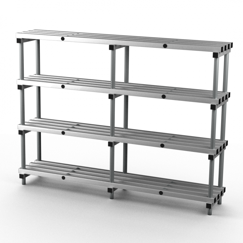Aluminium Shelving 2000mm Long Double Bay (P4204A)