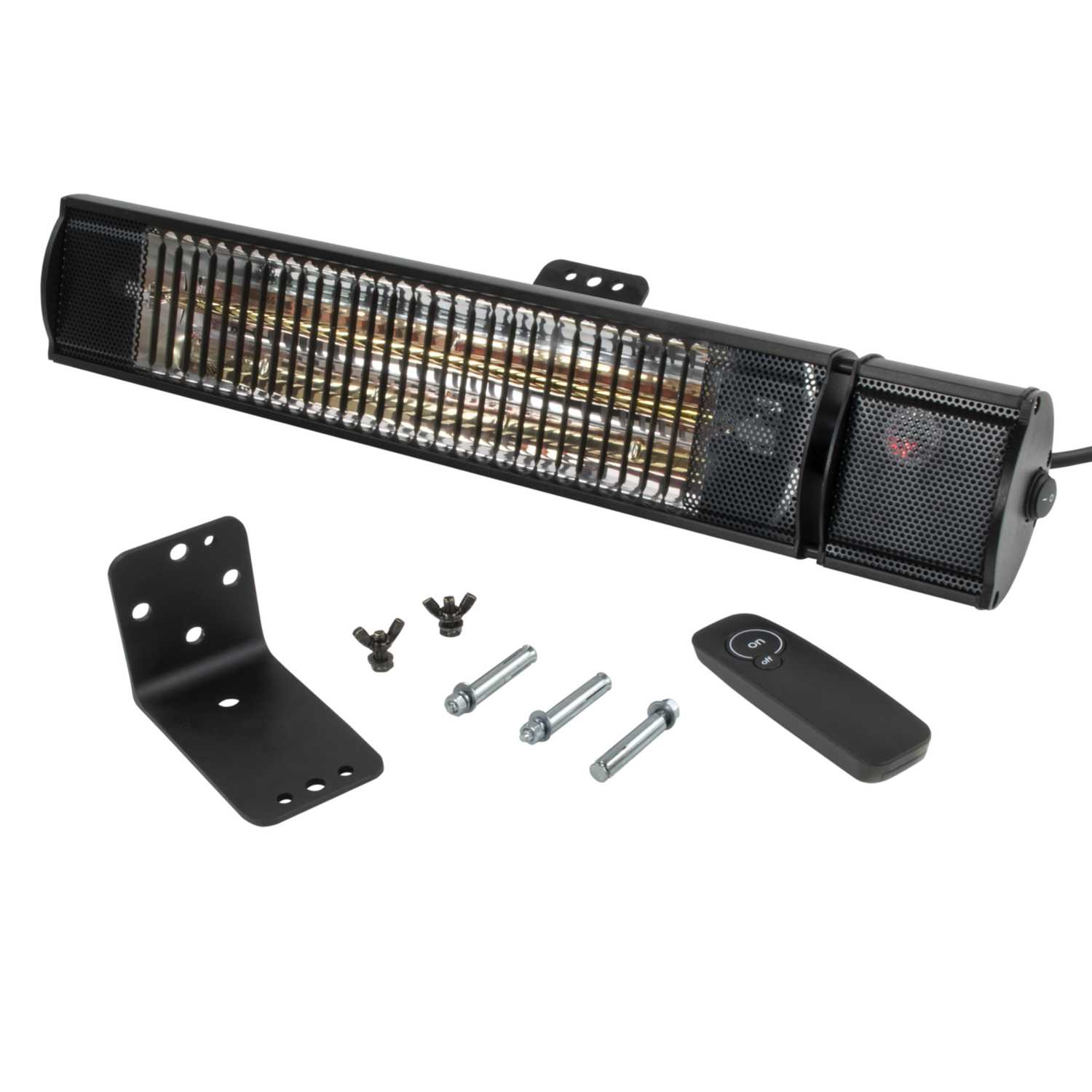 Levante 1.5kW Quartz Patio Heater with Remote Black (LEVQ15RM BLK)