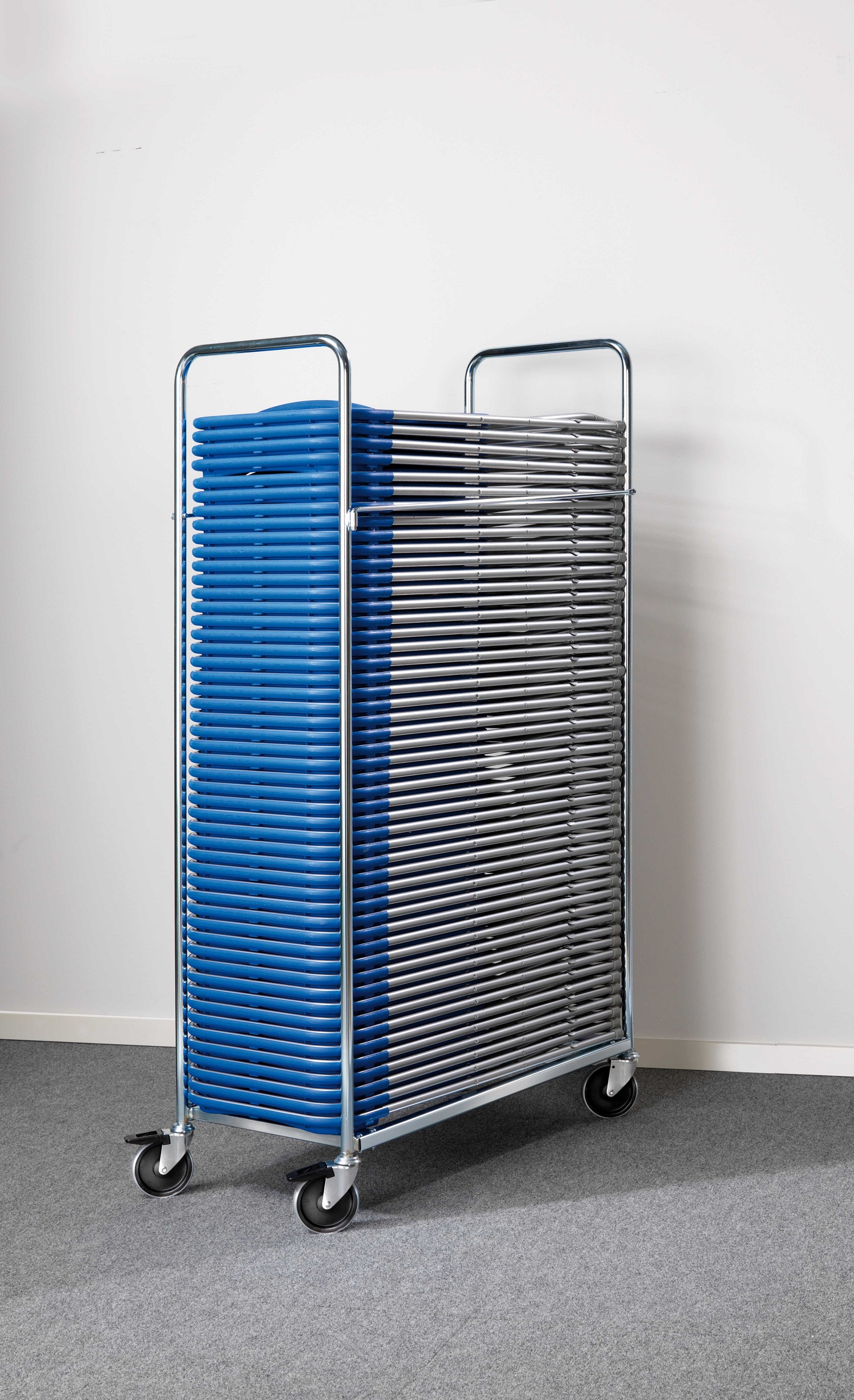 Folding Chair Trolley Complete with 50 Chairs (SCT50Y)