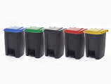 Non Contact Pedal Bin with Coloured Lids - 50 Litres