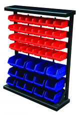 Bin Rack Complete With 47 Plastic Bins