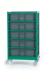 Mobile Container Racks with 5 Containers