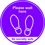 Anti-Slip Social Distancing 400mm Floor Graphic - Please wait here