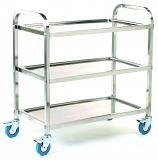 Stainless Steel Trolley - 3 Shelf with rod surround