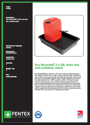 25 litre bunded drum tray - holds 2 drums 25 litre bunded drum tray - holds 2 drums