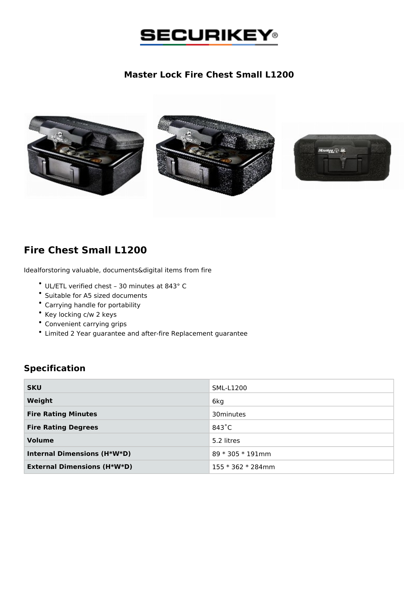 specification sheets