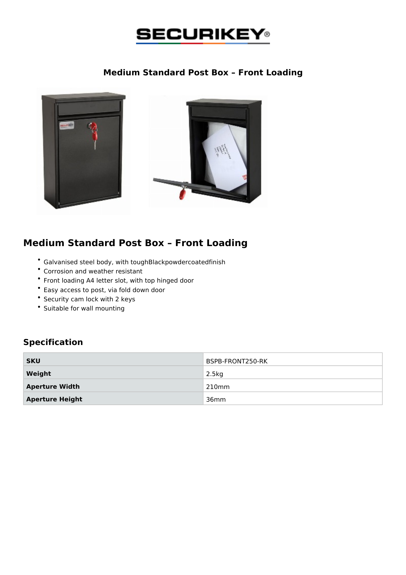 specification sheets