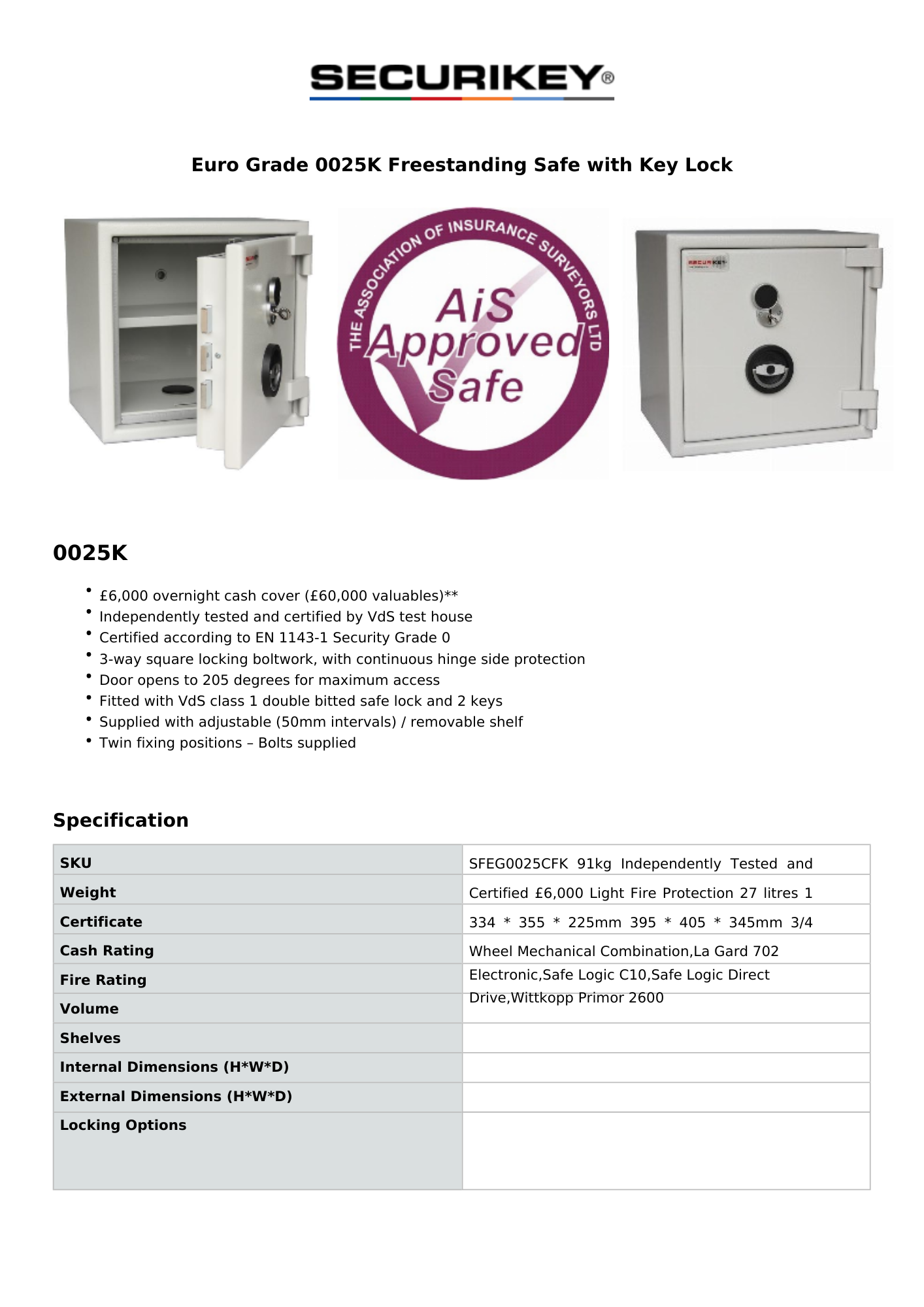 specification sheets
