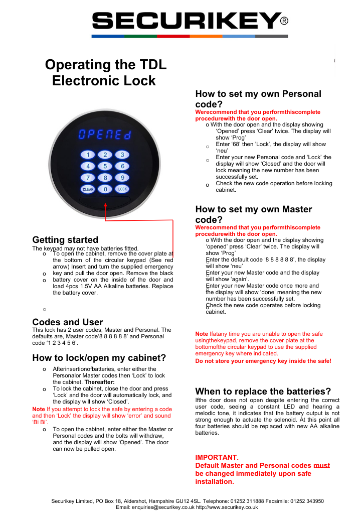Operating Instructions