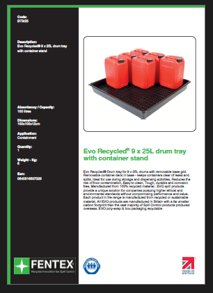 9 x 25 litre bunded drum tray 9 x 25 litre bunded drum tray