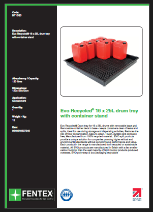 16 x 25 litre bunded drum tray 16 x 25 litre bunded drum tray