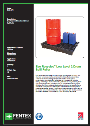 recycled plastic spill pallet - 2 drums (evo-sp2) recycled plastic spill pallet - 2 drums (evo-sp2)
