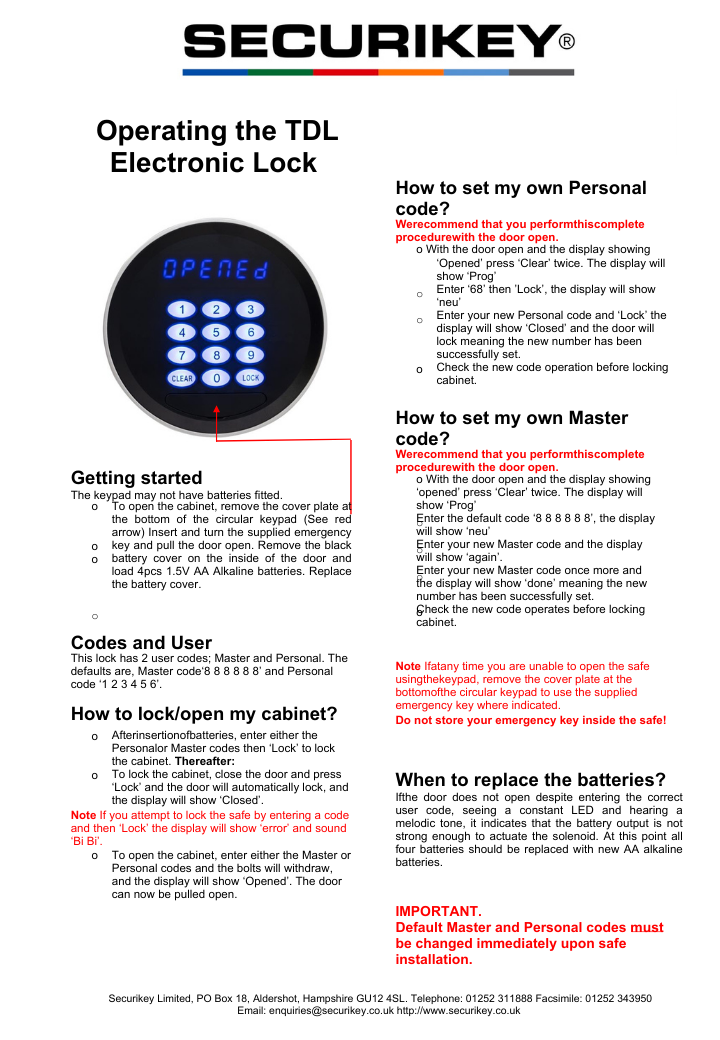 Operating Instructions