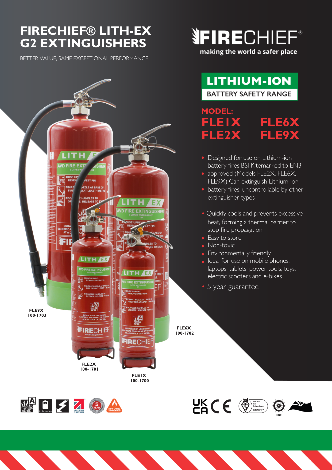 Firechief Lith‑Ex Extinguisher Datasheet