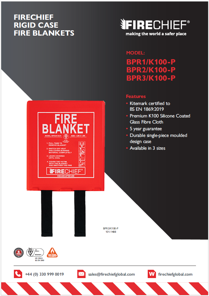 Firechief Rigid Case Fire Blanket K100 - Datasheet Firechief Rigid Case Fire Blanket K100 - Datasheet