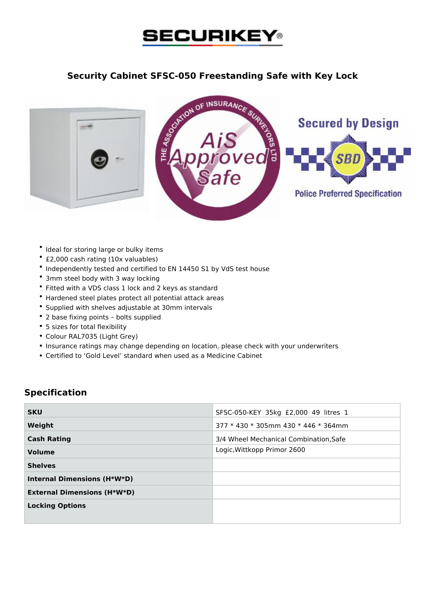 specification sheet specification sheet