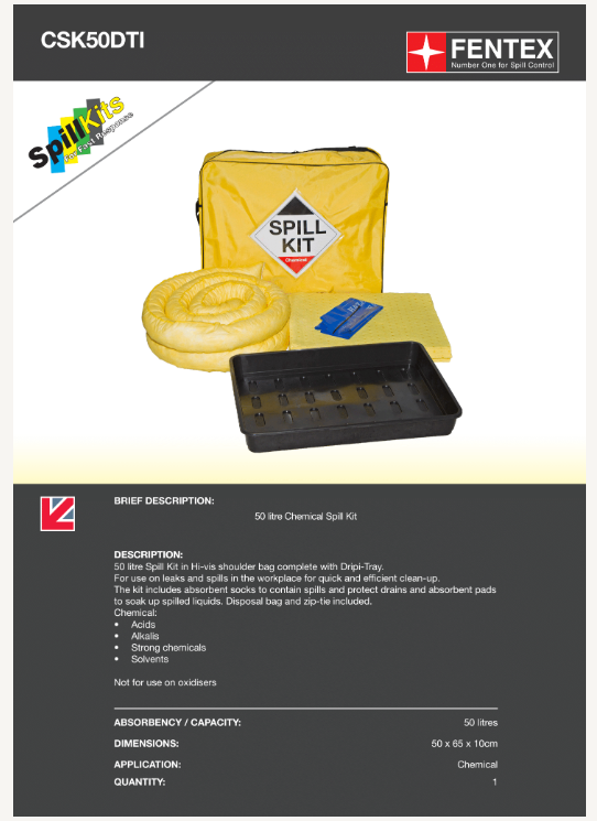 50l chemical spill kit in shoulder bag + drip tray 50l chemical spill kit in shoulder bag + drip tray