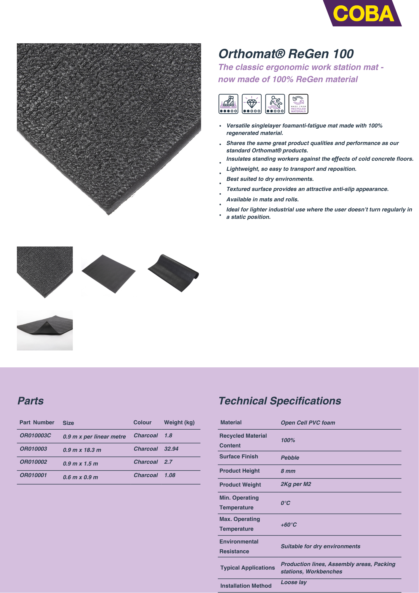 specification sheet specification sheet
