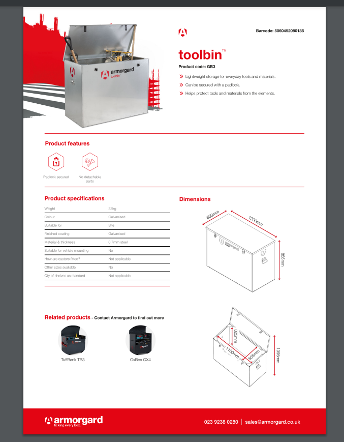 armorgard toolbin (gb3)