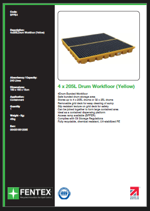 4 drum low level bunded work floor