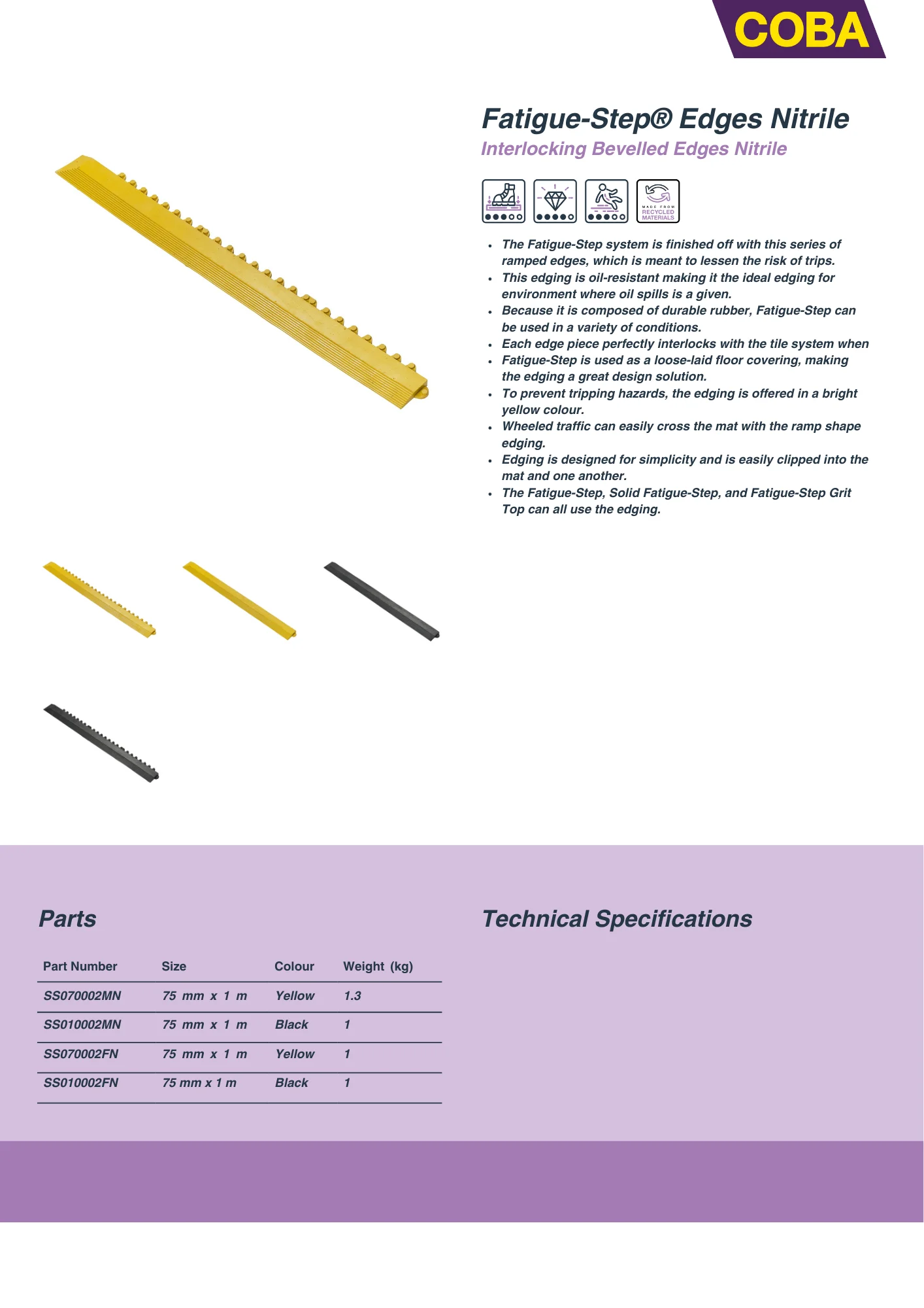 Edging Specification Sheet
