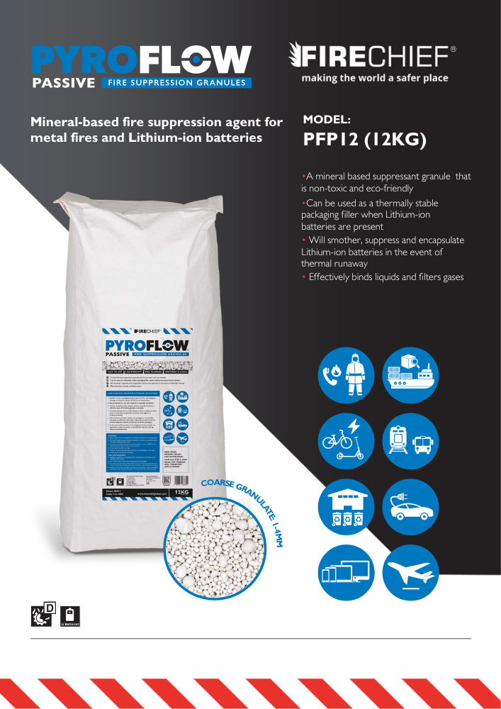 Firechief® PyroFlow™ Passive Fire Suppression Granules Sepcification Sheet Firechief® PyroFlow™ Passive Fire Suppression Granules Sepcification Sheet