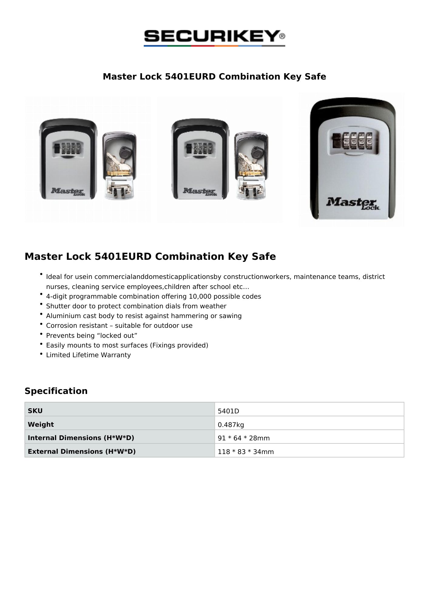 specification sheet specification sheet