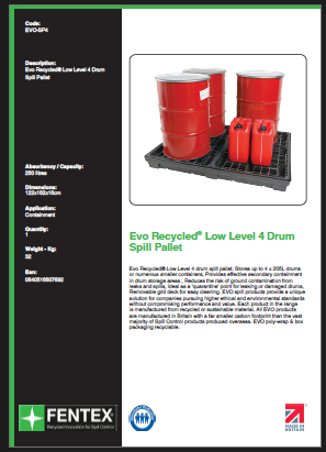 recycled plastic spill pallet - 4 drums (evo-sp4) recycled plastic spill pallet - 4 drums (evo-sp4)