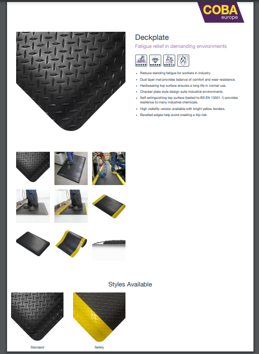 anti-fatigue deckplate safety matting