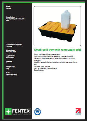 small spill tray with removable grid