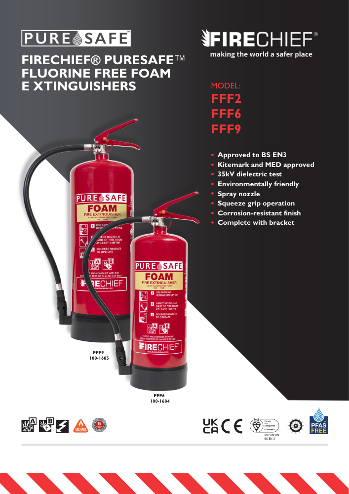 Firechief PureSafe Fluorine‑Free Foam Extinguishers – Datasheet Firechief PureSafe Fluorine‑Free Foam Extinguishers – Datasheet