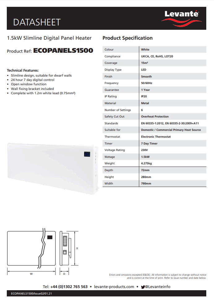 ecopanels1500 datasheet