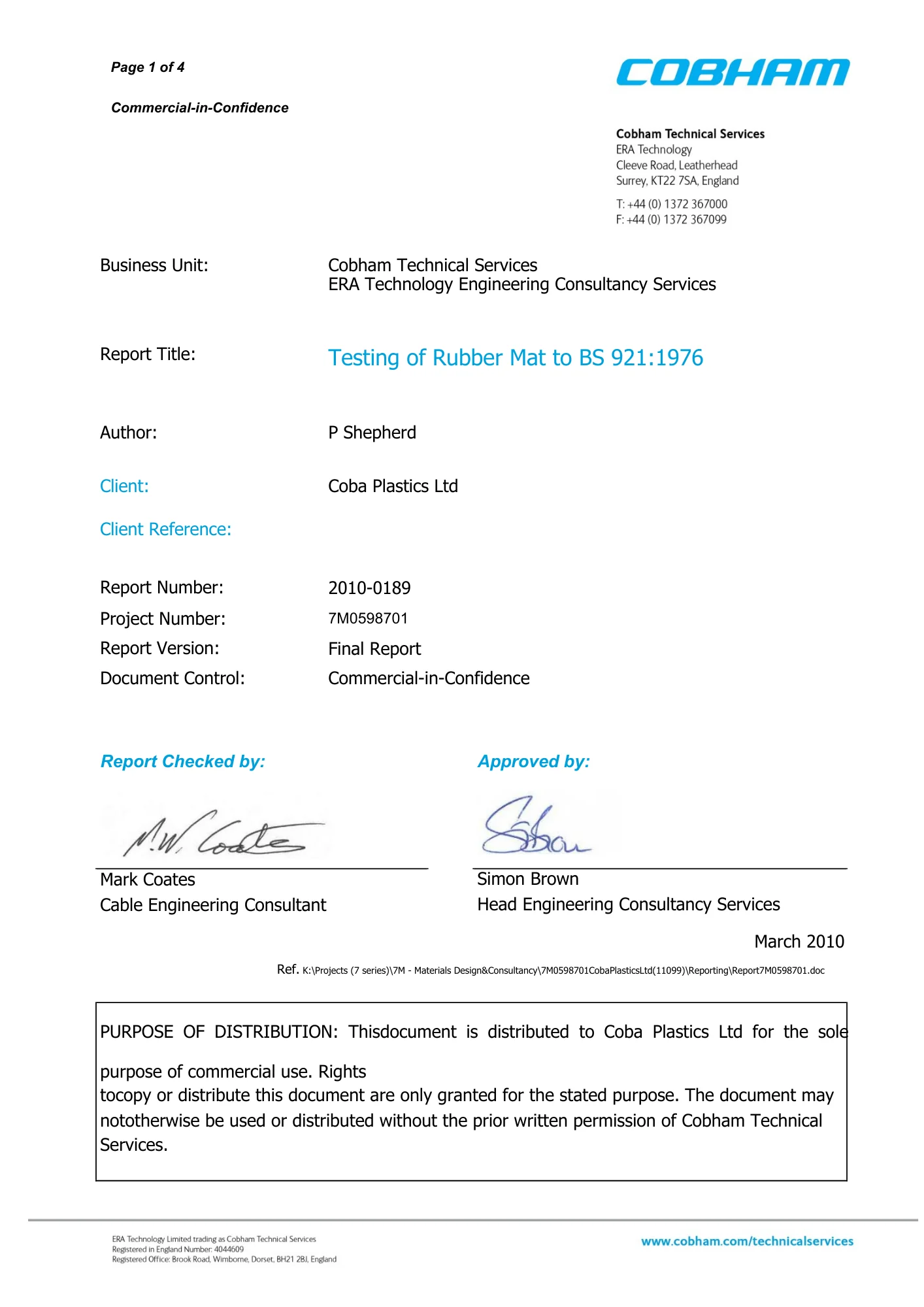 BS921 Report