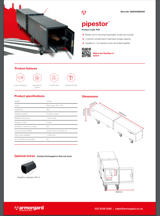 pipestor datasheets ps3.0