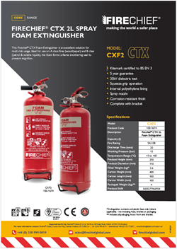 Firechief CTX Foam Extinguisher Datasheet