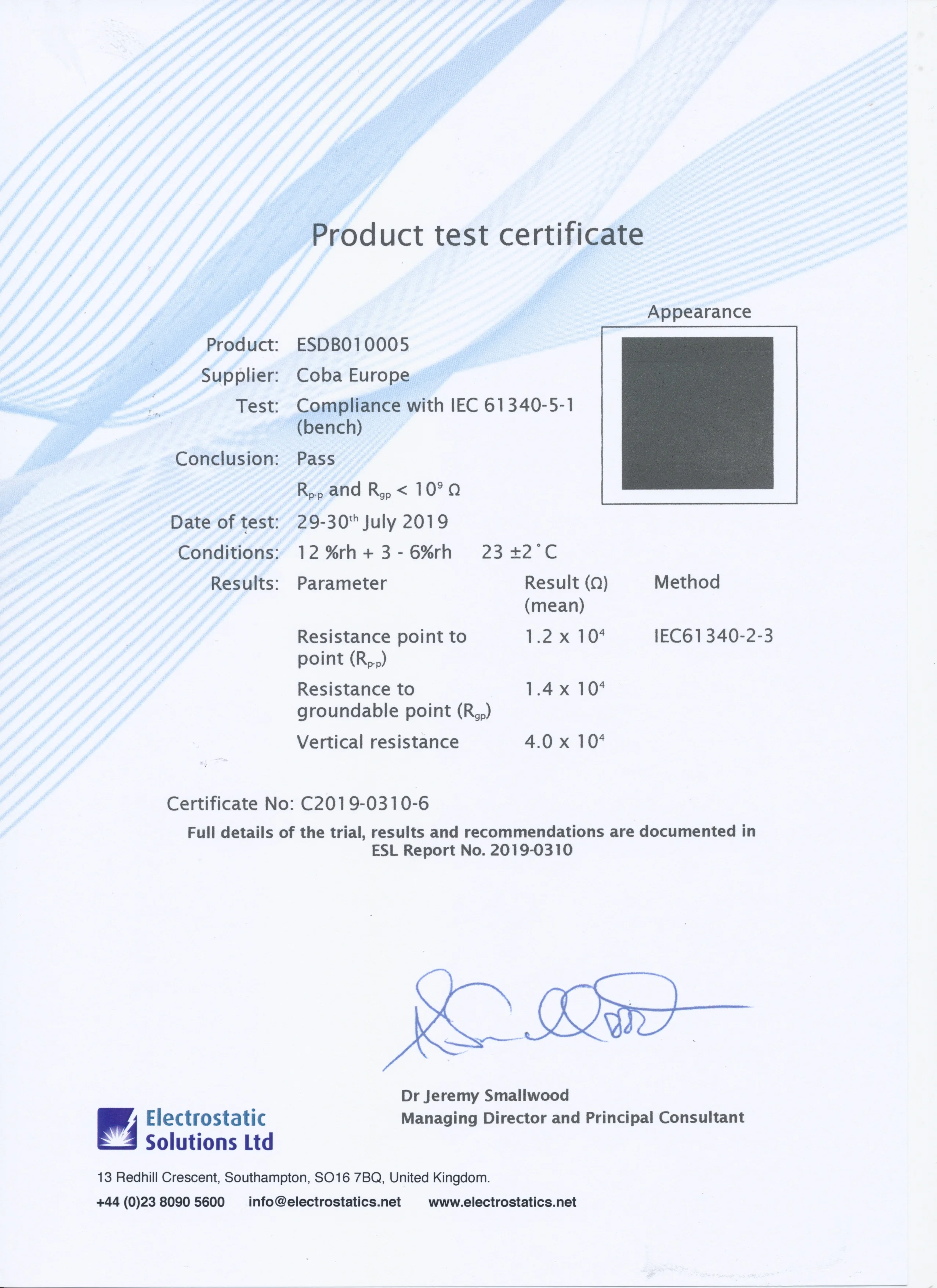 Test Certificate