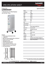 1.5Kw Oil Filled Radiator With 24Hr Timer - Levante White