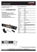 Levante 2.2kW Quartz Heater with Remote Black