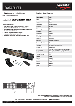 levante 2.2kw quartz heater with remote black