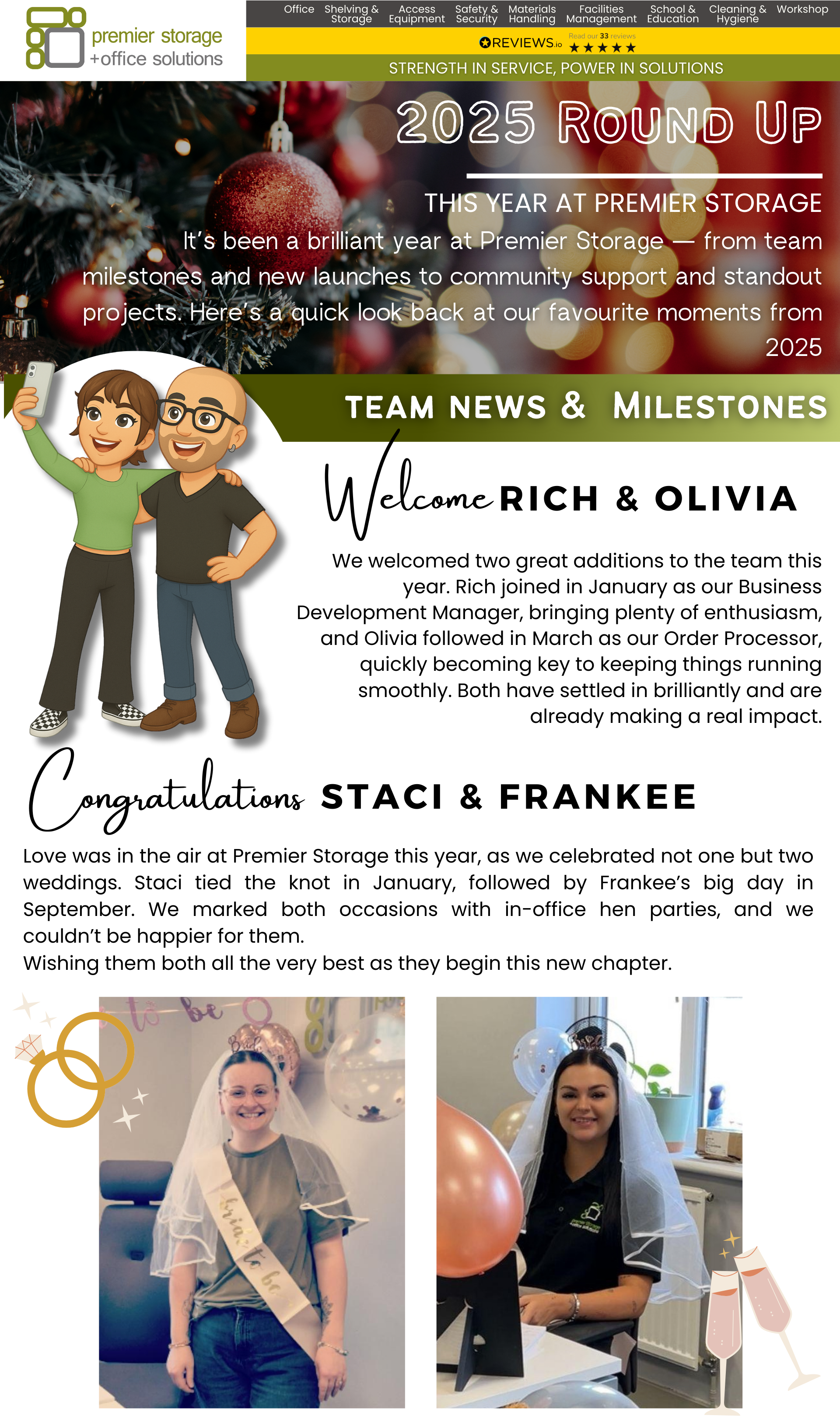Premier Storage and Office Solutions 2025 yearly round-up showcasing team milestones and staff celebrations.