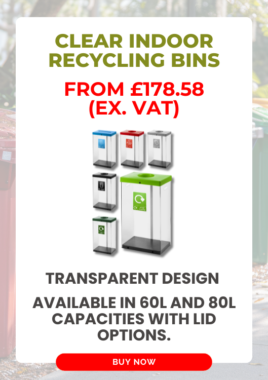 Clear indoor recycling bins