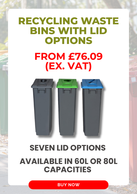 Recycling waste bins with lid options